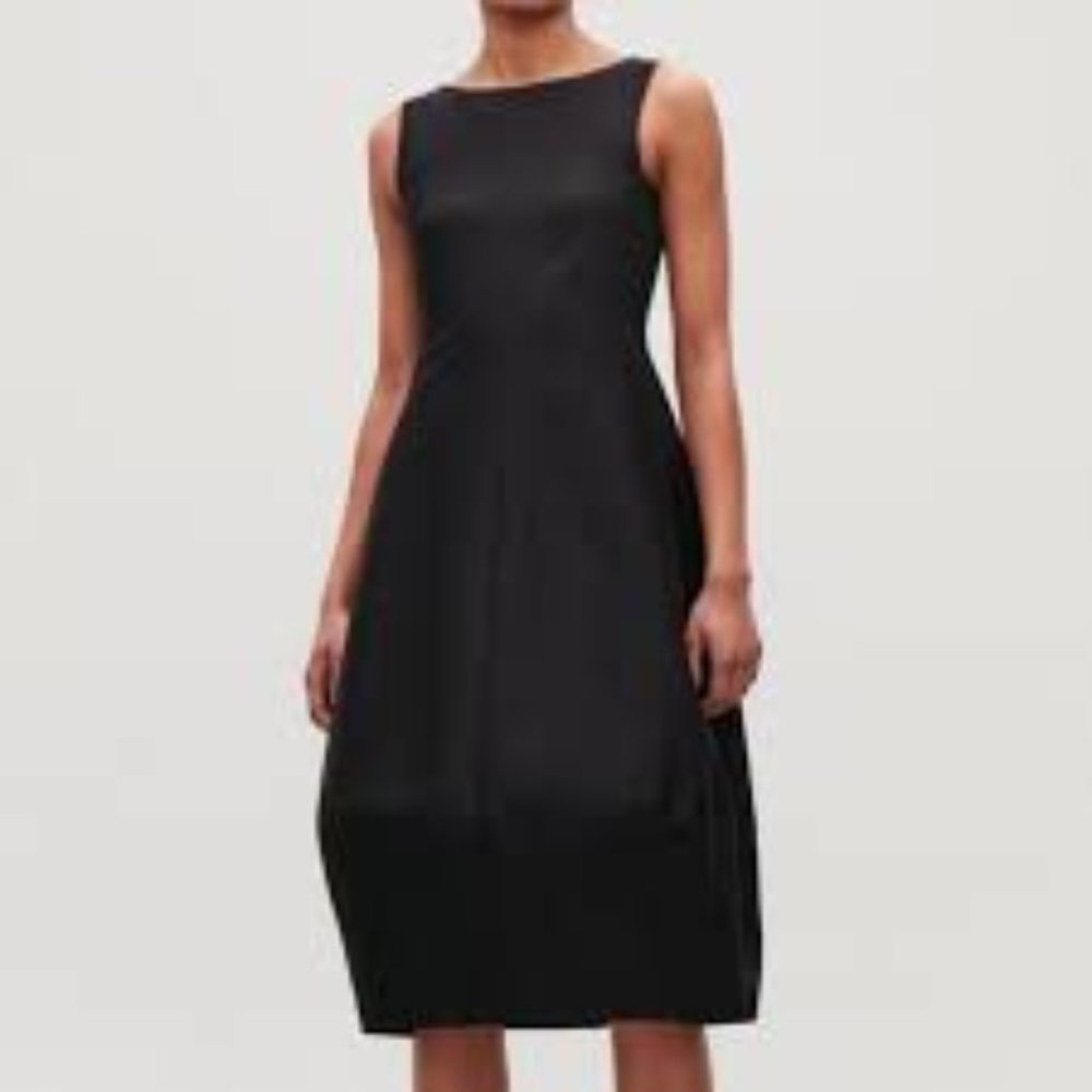 COS Black Sleeveless Cocktail Dress with Cocoon Skirt